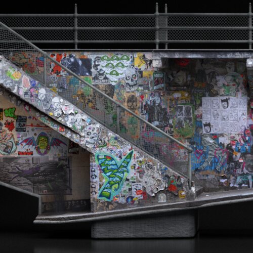 A 3D scanned chunk of Post Alley new Pike Place Market in Seattle.
